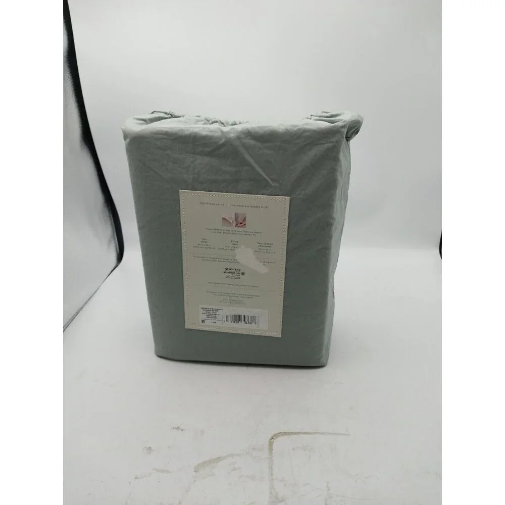 Casaluna Supima Percale Sheet Set Full Size Color Sage Green
